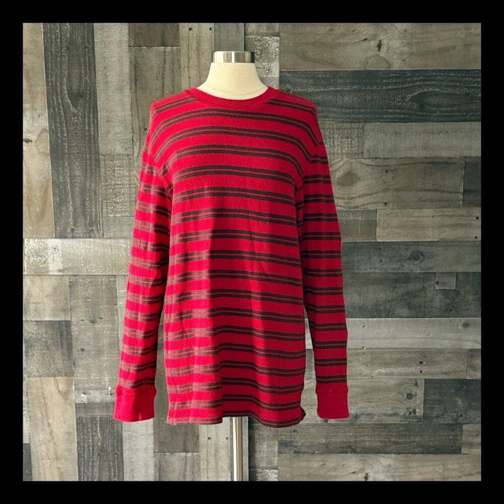 Men's Old Navy waffle knit striped shirt large Freddy Kruger Halloween costume